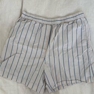 100% Cotton Brand New Unworn Wilfred Women's Striped Shorts Cream & Blue